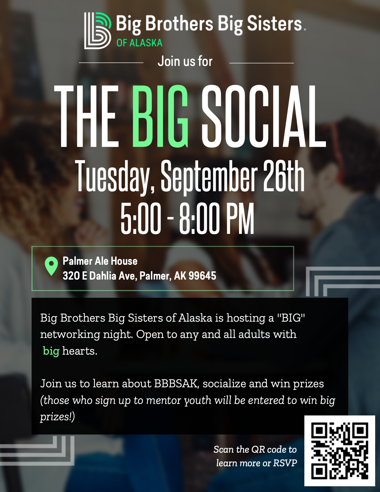 Networking night for big brother big sister program. Hosted at Palmer Alehouse.